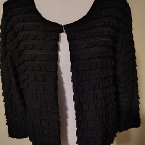 R&K Elegant Black Layered Women's Shrug